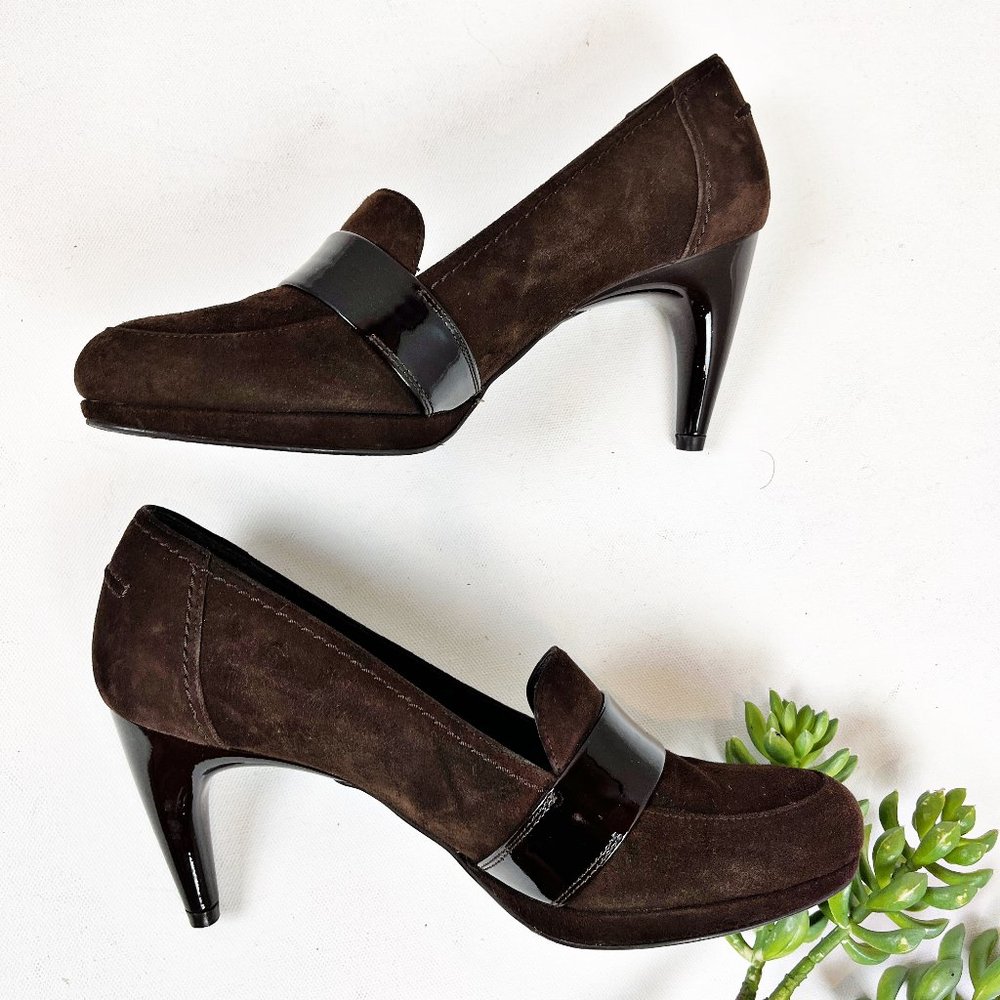 Stuart Weitzman Suede Loafer Pumps 7.5 - Picture 1 of 6